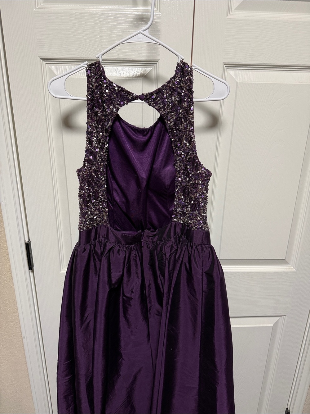 Adrianna Papell Purple Sequin Bodice Maxi Dress - Picture 3 of 4